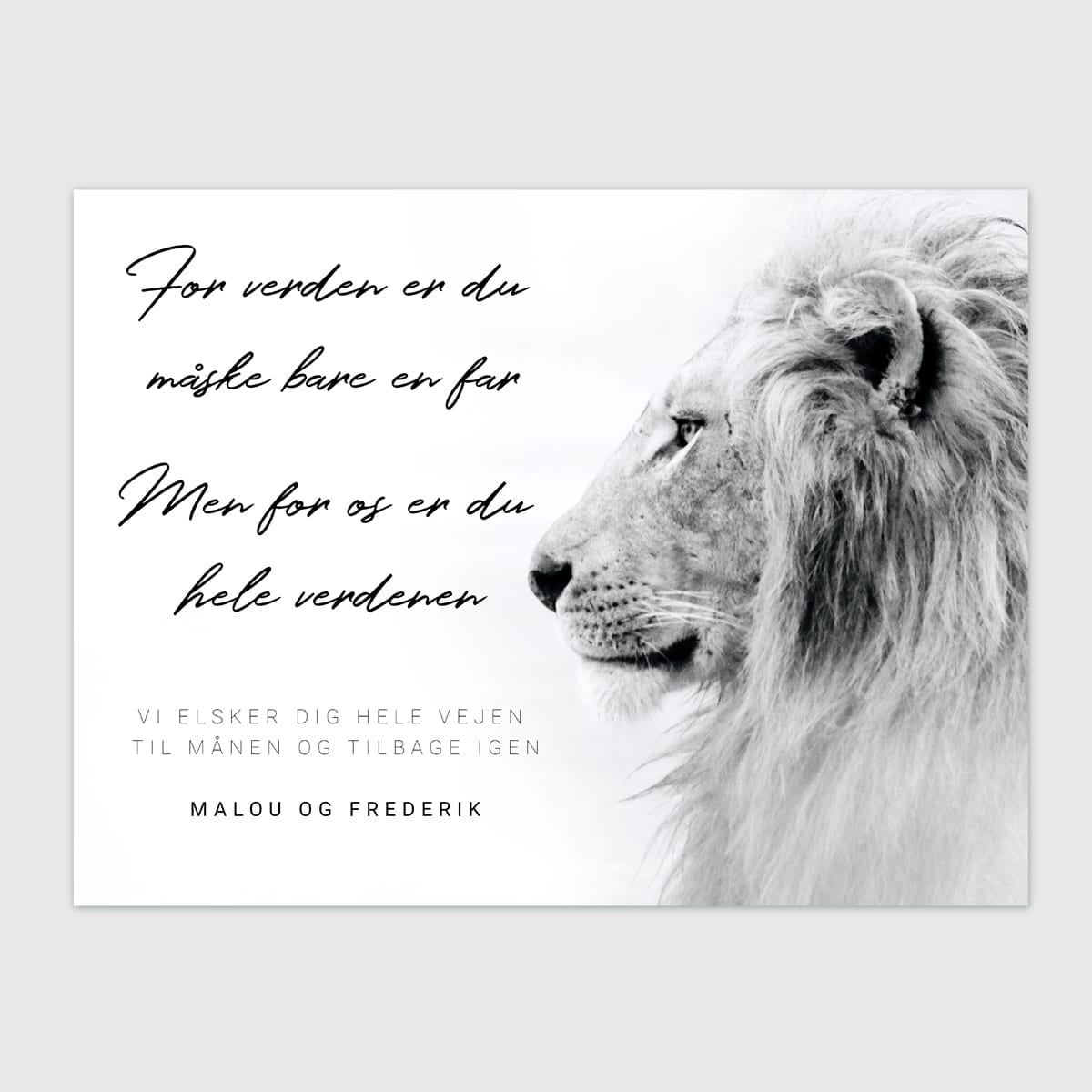 Løvefar – Fars Dag plakat – Lys