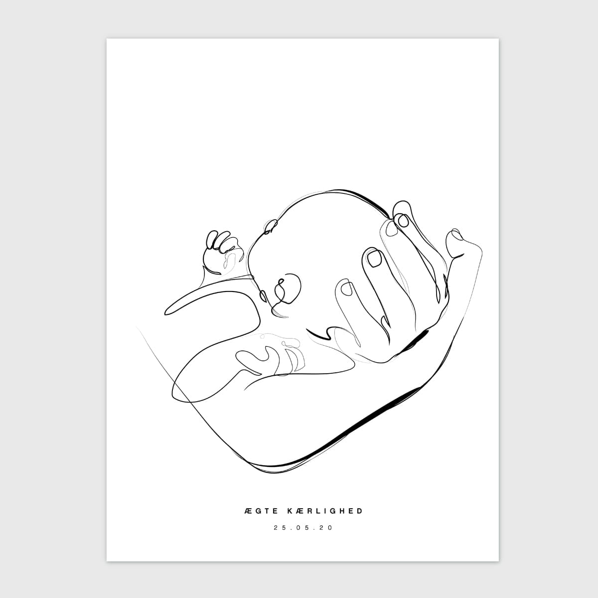 Nyfødt | illustration med personlig tekst