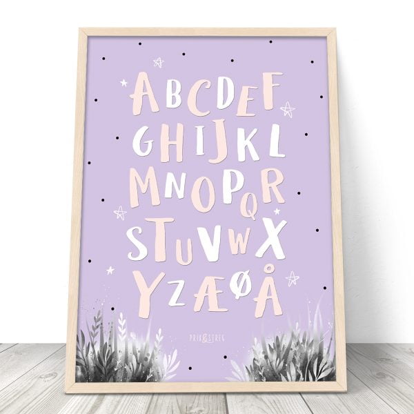 Alfabet plakat | Woodland | Lilla fra PRIK & STREG