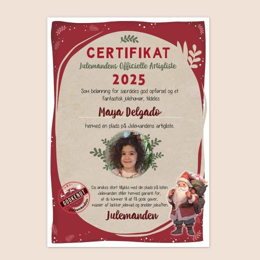 Julemandens Artigliste | Trykt og personliggjort