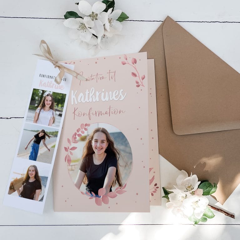 Konfirmationsinvitation | Calm Pink fra PRIK & STREG