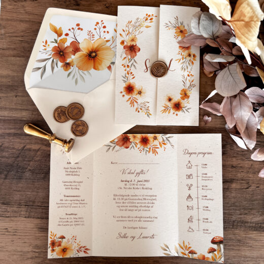 Portfals bryllupsinvitation | Autumn Floral