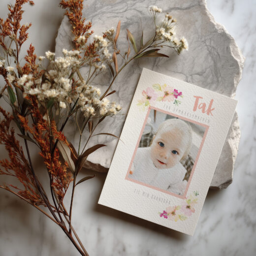 Takkekort barnedåb | Blossom