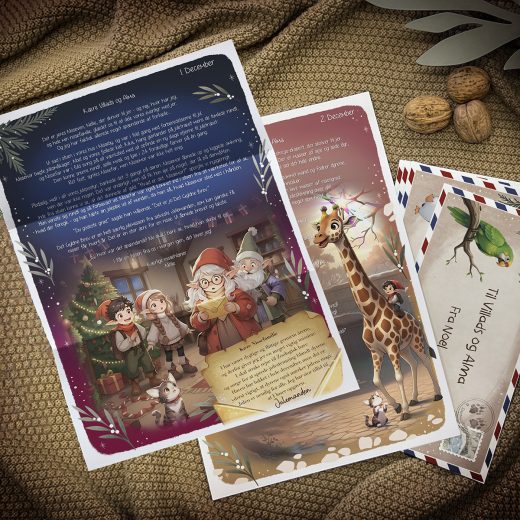 Nissebreve | Nissefamilien i Zoo | 24 trykte breve i kuverter