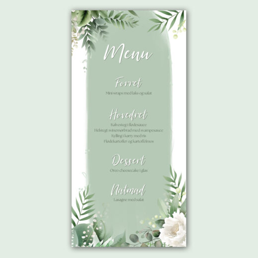 Konfirmation | Menukort | Dreamy