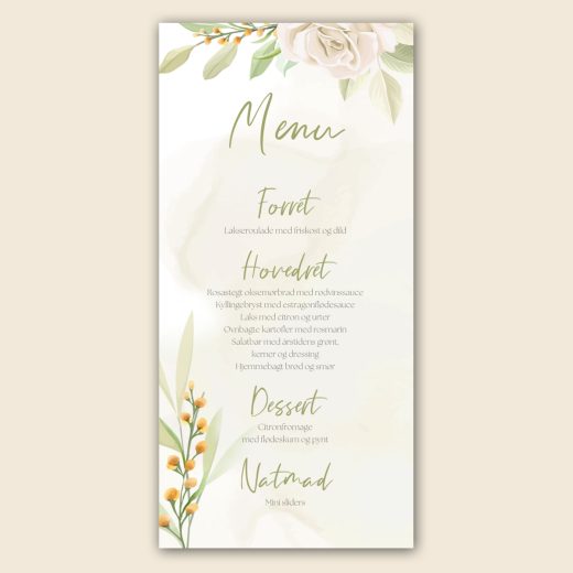 Bryllup | Menukort | Caroline