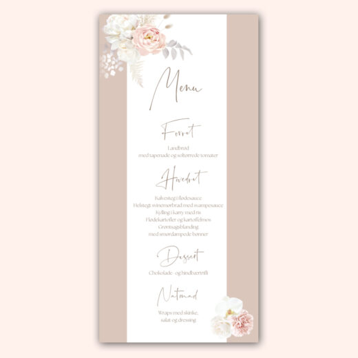 Bryllup | Menukort | Orchid