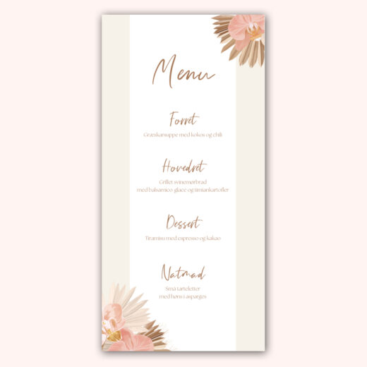 Bryllup | Menukort | Palm