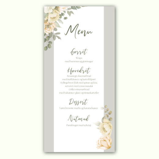 Bryllup | Menukort | Purest of love