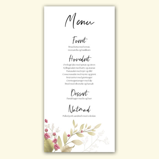 Konfirmation | Menukort | Simple Green