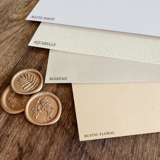 Prøvepakke på papirtyper til invitationer