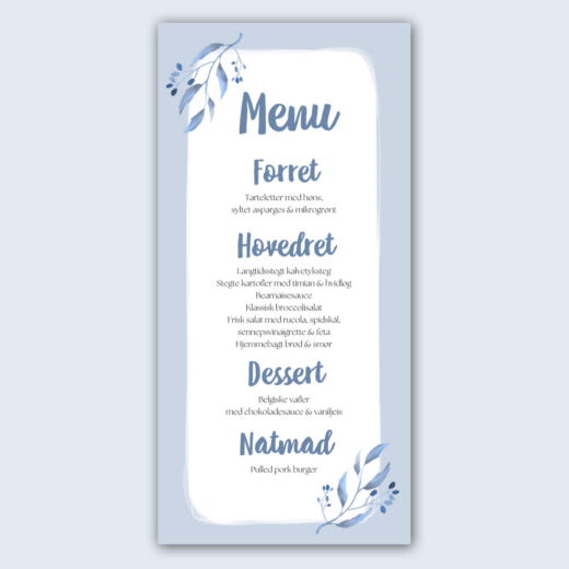 Konfirmation | Menukort | Clear Sky