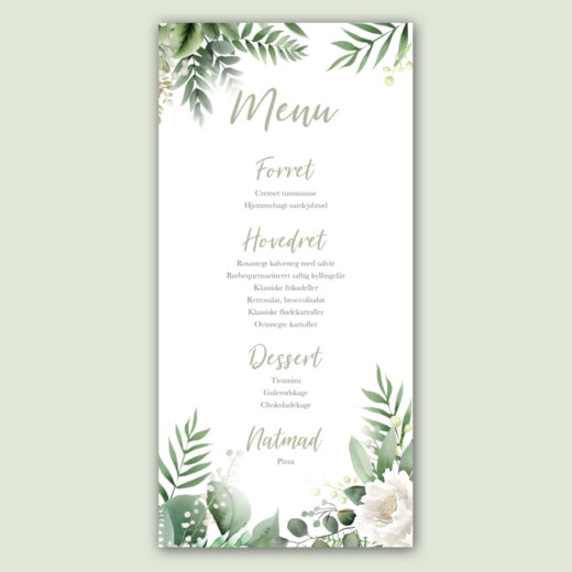 Konfirmation | Menukort | Floral Dream