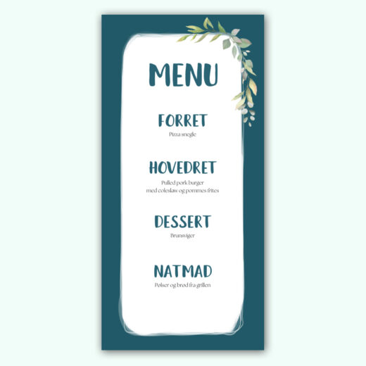 Konfirmation | Menukort | Ocean Leaf