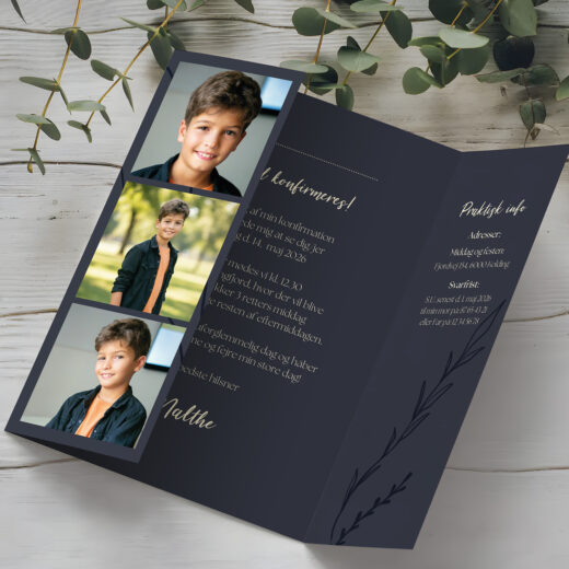 Konfirmations Invitation | Portfals | Midnight