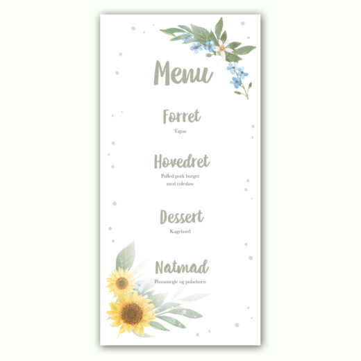 Barnedåb | Menukort | Forget Me Not