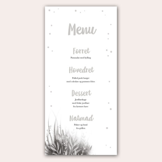 Barnedåb | Menukort | Grå græs