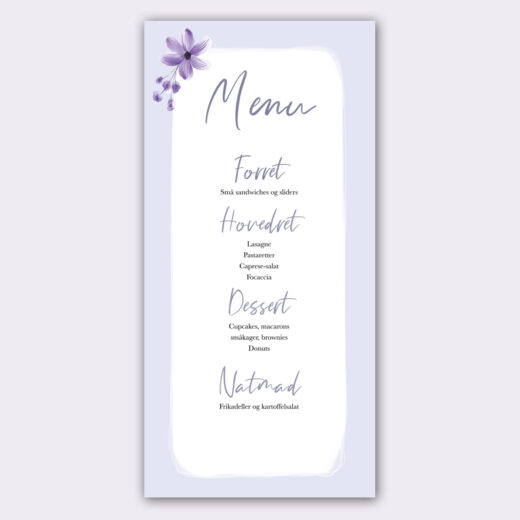 Konfirmation | Menukort | Violet