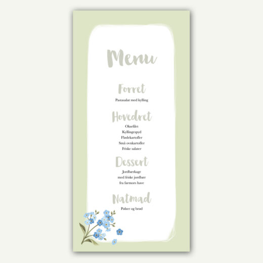 Konfirmation | Menukort | Wildflower Sage
