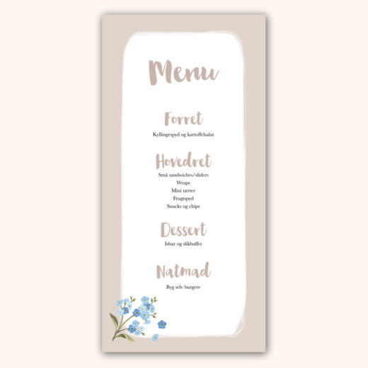 Konfirmation | Menukort | Wildflower White