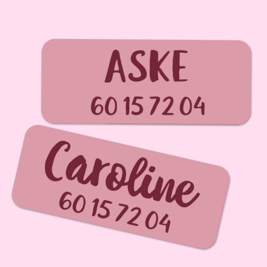 Navnelapper rosa