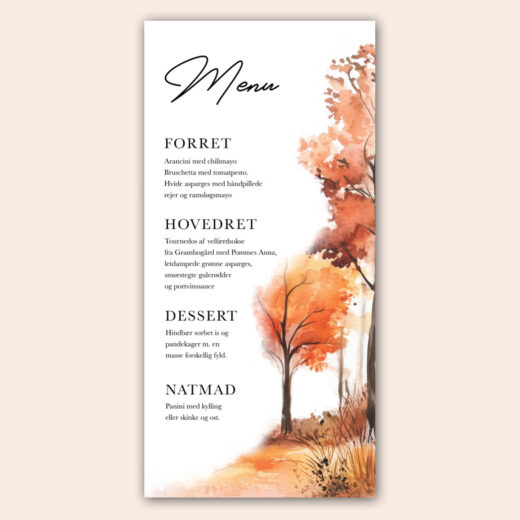 Bryllup | Menukort | Autumn Forest